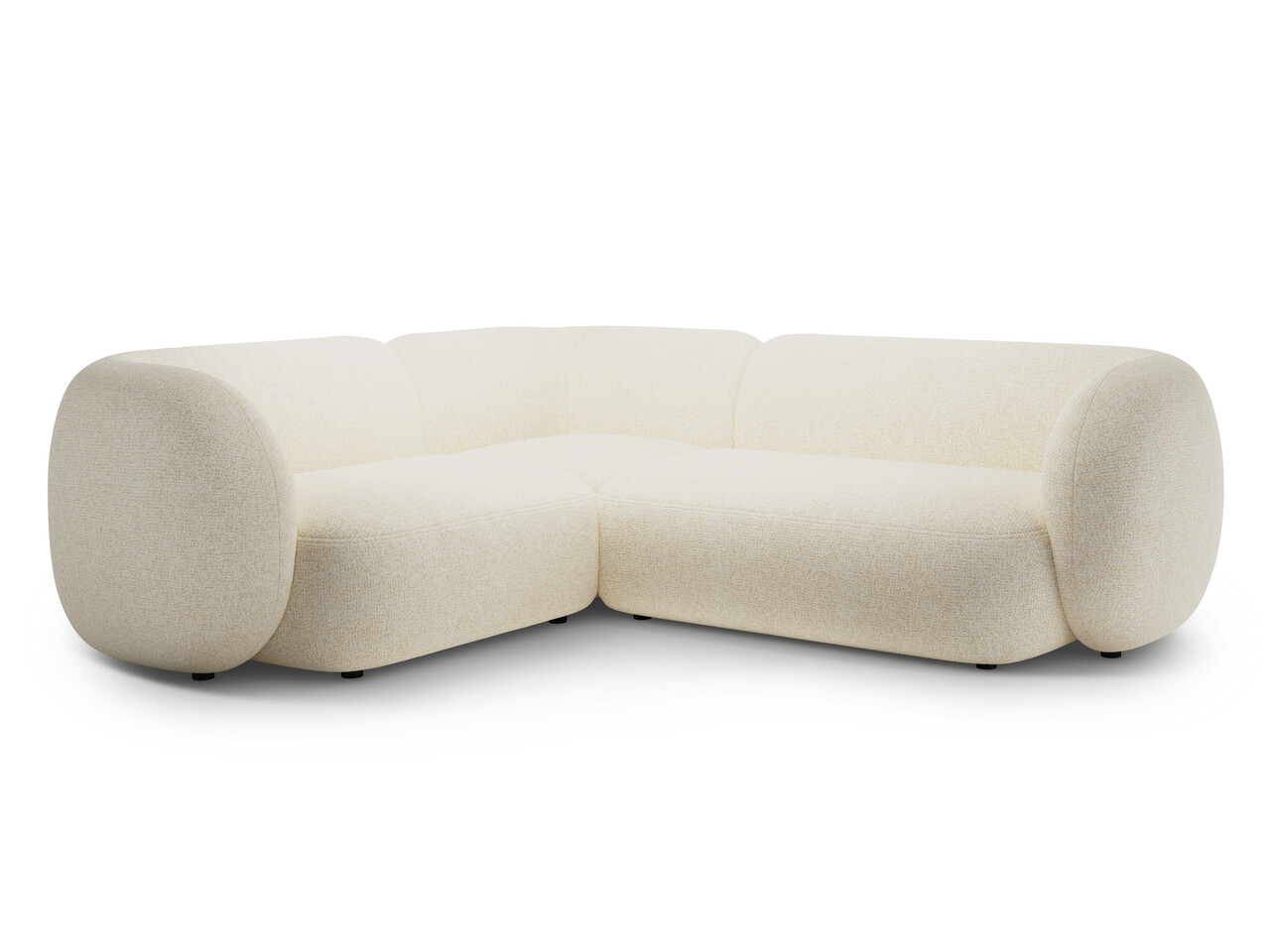 Coltar stanga 4 locuri, Kate, Micadoni Home, 252x220x76 cm, tesatura structurata, bej deschis Colțare